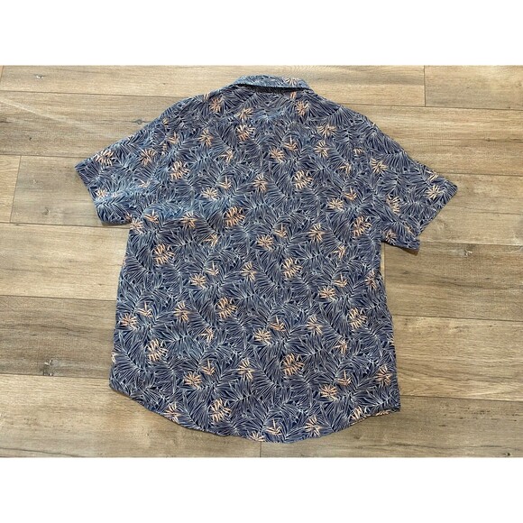 Men's Blue and Orange Patterned Shirt - Picture 6 of 7